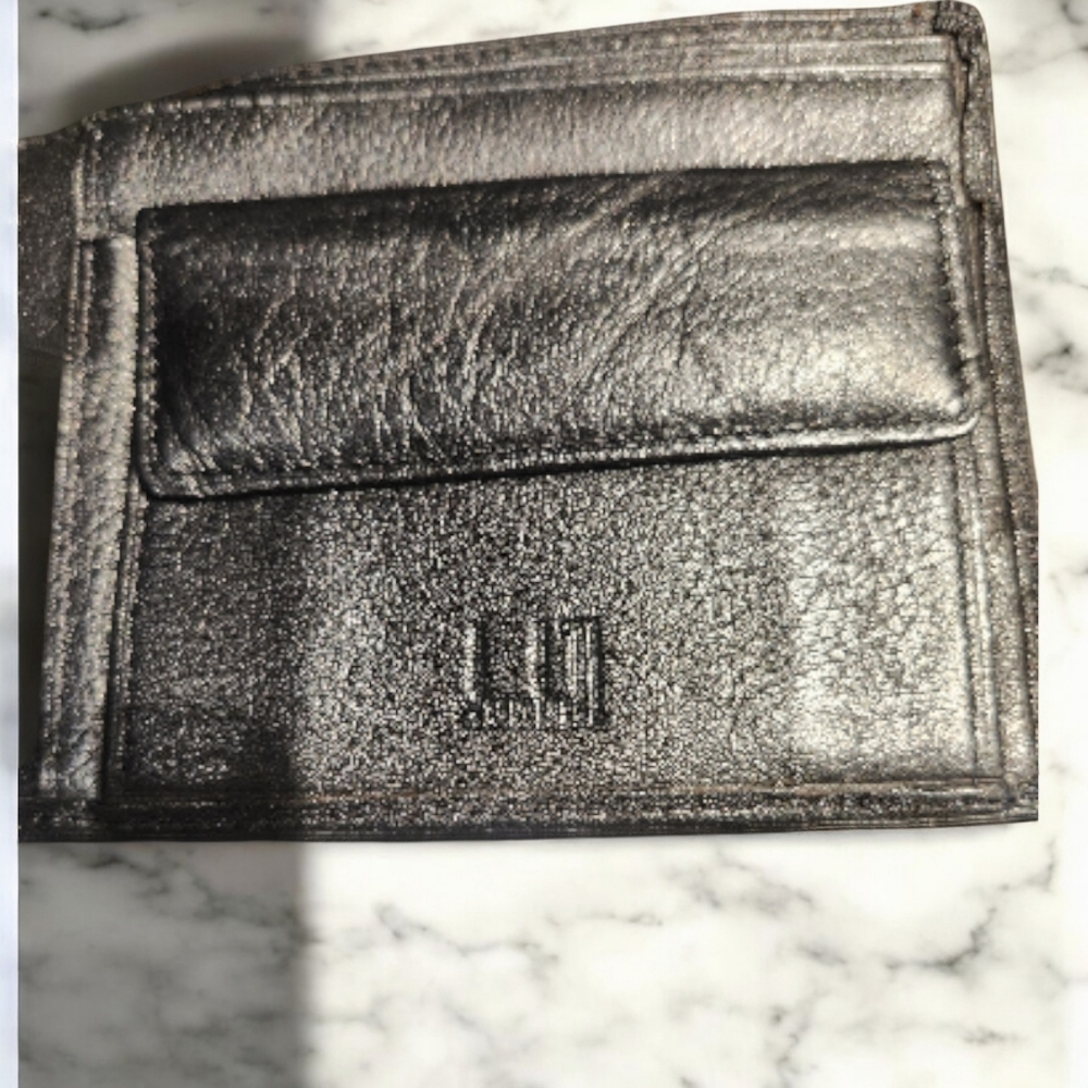 Dunhill NWOT Black Leather Bi-fold Wallet - Picture 2 of 7